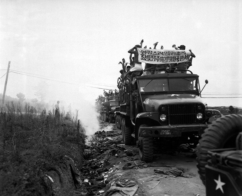 convoy of military trucks