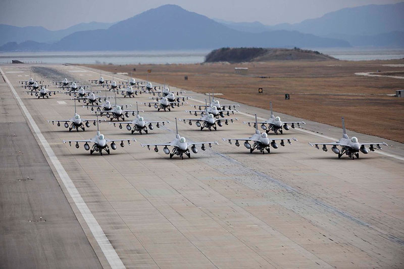 fighter planes on runway