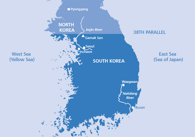 map of korea