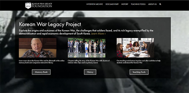 Screenshot of Korean War Legacy website